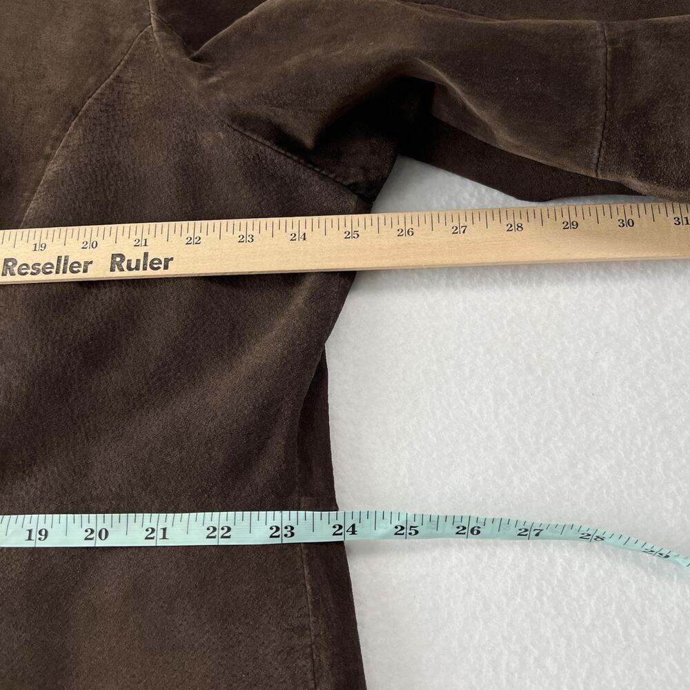 Style & Co. Coat Womens 22W Brown Suede Leather Overcoat Button Tailored Pockets - Picture 12 of 15